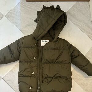 Old Navy Toddler Olive Green Puffer Jacket